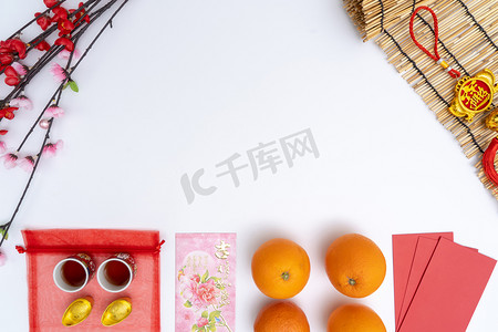 三月三节日摄影照片_中国新年节日装饰健康和财富橙色
