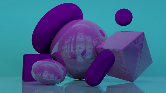 立方体讲台几何白色形状最小抽象紫紫色背景3d