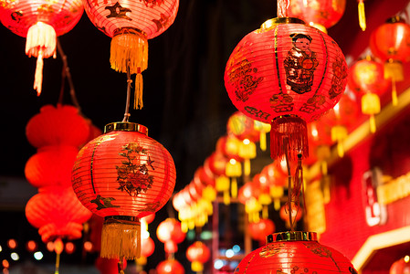 中国农历新年春节的红灯笼