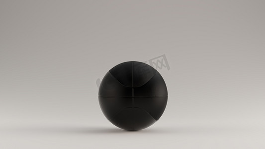 黑色篮球 3D 插图 3D 渲染