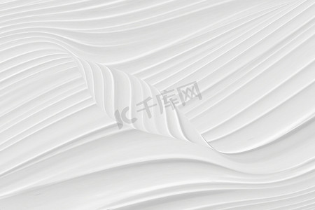 模板活动摄影照片_白色背景3D，元素波浪形在奇妙的抽象设计中，线条质感为现代墙纸风格。婚礼或商务活动的浅灰模板.