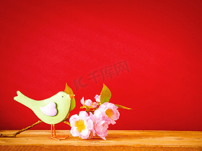 鸟与分枝, 复活节假日装饰背景 