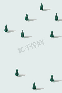 松树冬季景观最小景观的创意布局.