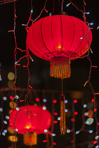 中秋节的红色中国灯笼