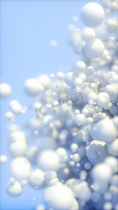安然纳米摄影照片_3D球体的背景。现代塑料糊状泡沫。科学物理的概念纳米抛光球