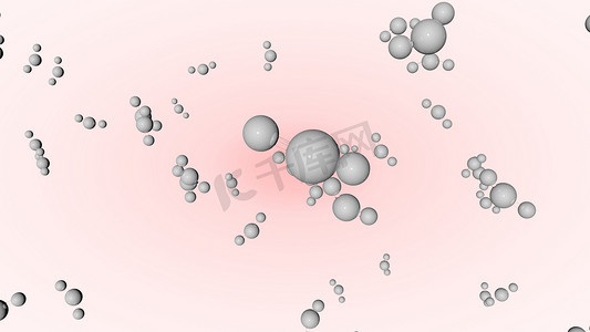 饼图配色摄影照片_三维分子模型示例。配色背景下化学配方的科学背景
