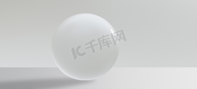 
logo摄影照片_3d sphere logo isolated on white background with shadow. Abstract gray 3d glass symbol for banner, poster and website. Silver crystal shape or realistic glass ball in studio backdrop. Art design.