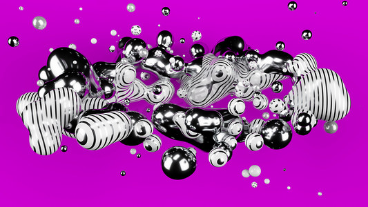 银元球,白球抽象. 紫砂背景。 超级球。 演播室光。 3D例证。 3D渲染.