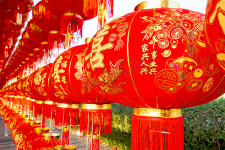 唐人街的中国新年灯笼
