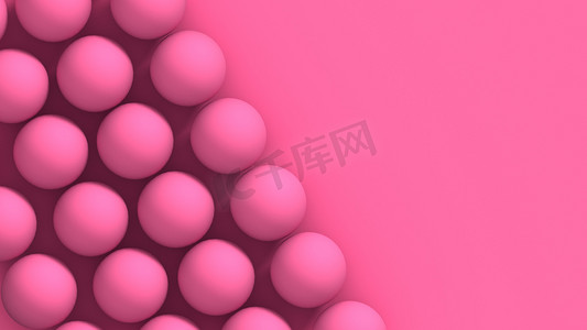 化妆品海报、招贴画和小册子的粉色背景和漂亮的球体。 粉色背景的小珠子。 3D渲染