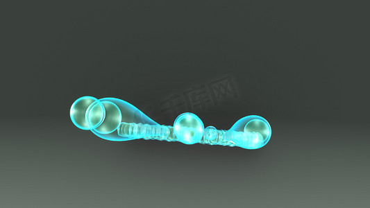 生物杆菌摄影照片_Exospores 3d illustration