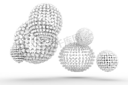 球形从正方形, 现代样式柔和的白色和灰色背景.