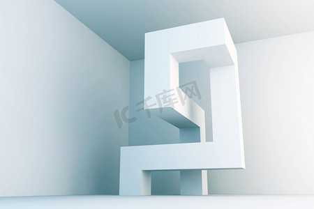 建筑3d模型摄影照片_白色抽象建筑壁纸.