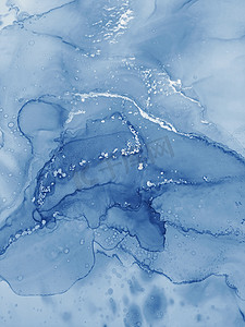 水墨摄影照片_卡片的背景。海军蓝色，白色的窗帘。海波扑面而来。水，细腻的液体Aquamarine发现Aquarelle 。酒精水墨条纹。摘要背景.
