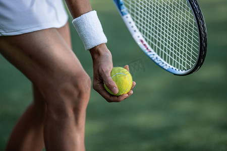 网球课体验券摄影照片_运动服装网球运动员, 近距离拍摄