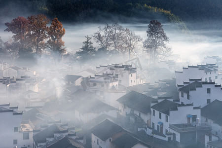 江西省摄影照片_深秋石城村, 江西省武源县, 中国最美丽的乡村