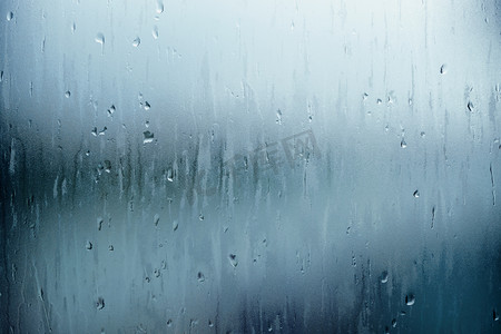 水滴纹理背景, 从天空落下的雨水和玻璃屋顶上的滴