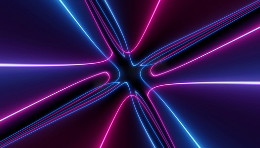 霓虹灯蓝色粉红卷曲未来抽象星系紫外线卷曲神经线激光科学科幻高