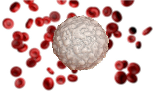 white blood cell,  leucocyte. 3d render