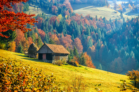 厉害了我的国摄影照片_山村五彩缤纷的秋景