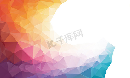 三角几何摄影照片_Colorful rainbow polygon background or frame
