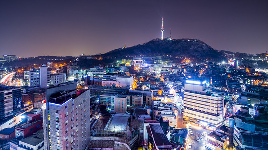 首尔建筑摄影照片_首尔城市景观