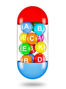 医学用品元素摄影照片_维生素胶囊中