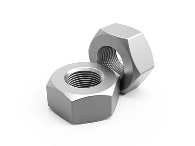 Steel nuts isolated
