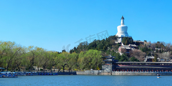 在北京的北海公园全景