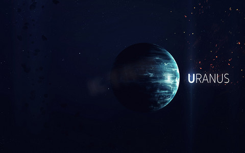虫洞穿梭摄影照片_天王星-高分辨率美丽的艺术展现了太阳系的行星.这个图像元素由NASA提供