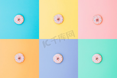 设置样式摄影照片_六相同粉色甜甜圈