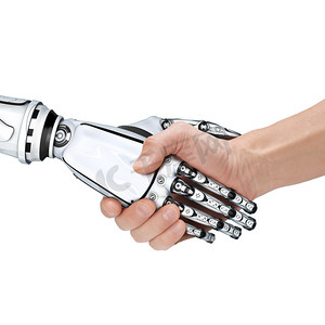 男性的机器人与人类