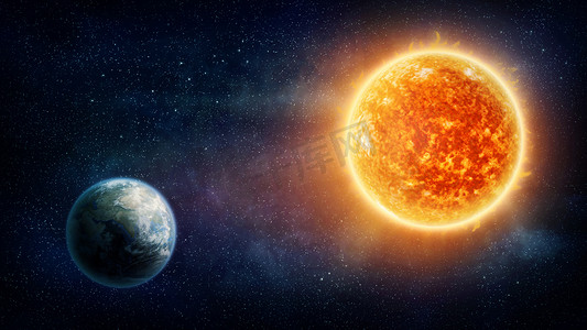 地球上的四季摄影照片_行星地球和太阳