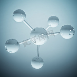 抽象的分子三维图