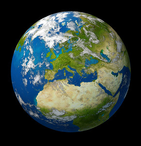 绿色的地球球摄影照片_以欧洲和欧洲联盟为特色的行星地球
