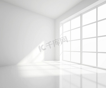 室内白色摄影照片_白色房间