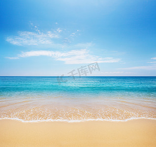 夏日海滩元素摄影照片_海滩和热带海