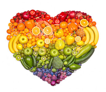 verdura摄影照片_水果和蔬菜的心