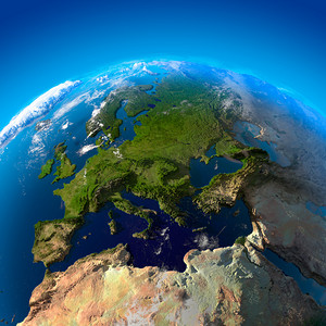 环球旅游世界摄影照片_查看关于欧洲从卫星的高度