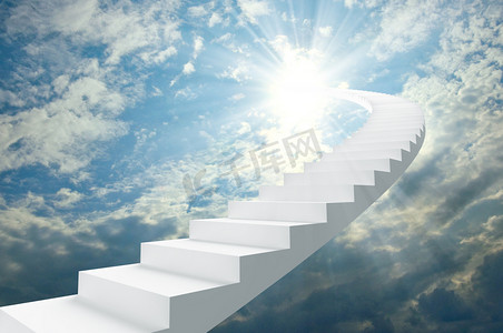 阳光与希望摄影照片_通往天堂的楼梯