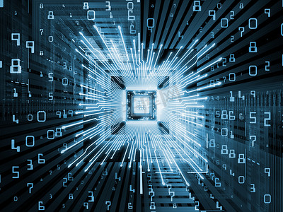 计算机系列。3d. 从计算机科学、数字世界、虚拟现实和现代技术的隐喻关系看分形环境下的 Cpu 的插图