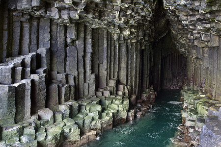 fingals 洞穴-玄武岩岩石地层-苏格兰