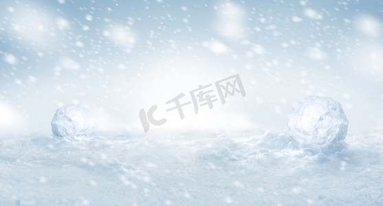 漂亮的冬季雪背景与 copyspace