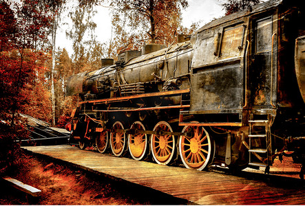 复古老式火车背景
