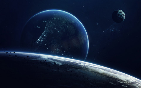 深空想象,行星,恒星和星系在无尽的宇宙元素这张图片由美国宇航局提供