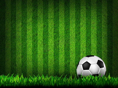 足球模板摄影照片_足球足球在草地上