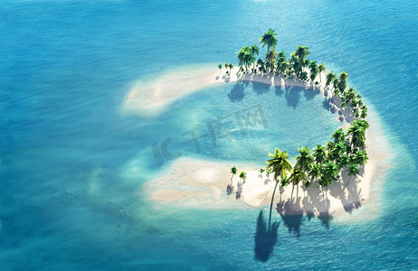 梦想阳光摄影照片_热带环礁