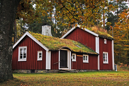 北欧语摄影照片_老瑞典语的房子