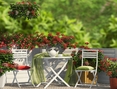 家具自然摄影照片_在阳台上的红色成分
