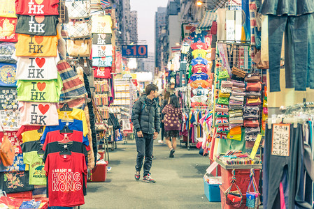 庙街市场，Hong 香港